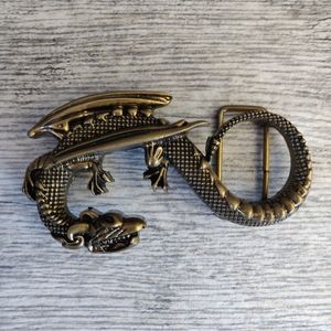 Brand New Bronze Black color Metal DRAGON Belt Buckle
